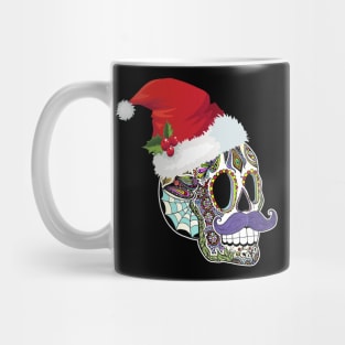 Day Of The Dead Christmas Santa Hat Sugar Skull Party Mug